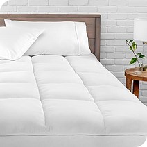 Bare Home Pillow-Top King Mattress Pad - Premium Goose Down Alternative - Overfilled Microplush Reve, 1, White