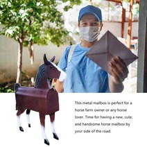 대형 방수 전원주택 유럽식 우편함 말 모양 대용량 선물 편지 금속 잡지함 농가 트 공예 야외 정원 장식