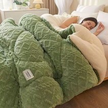 워셔블양모이불 겨울양모이불 겨울이불 거위털 두꺼운 이불 캐시미어 겨울에 매우 따뜻한 양면 벨벳 두껍고, F_150X200cm 3.5kg