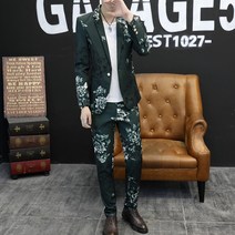 2021년 봄 여름 체크 긴팔 그레이 남자 셋업수트 세미정장