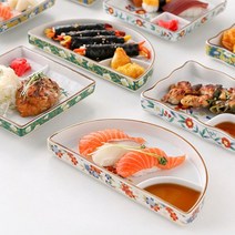 cocooning by JAPAN 화사 정갈한 꽃무늬 나눔 일식 접시, 정사각, 금화