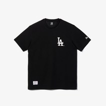 뉴에라 반팔티 베이직 로고 LA 다저스 로고 티셔츠 블랙