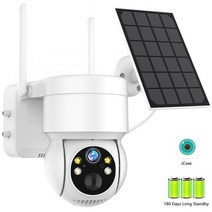씨씨티비 소형 매장 cctv 야외 무선카메라 wifi ptz 카메라 무선 태양열 ip 카메라 1080p hd 내장 배터리 비디오 감시 카메라 장시간 대기 icsee 앱, 카메라 없음 카드