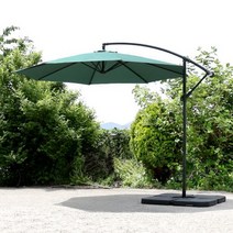 가구로드 알루미늄 파라솔 3M 대형 파라솔 원형 접이식 야외 비치 파라솔, 파라솔 그린/파라솔베이스3.0  4개(100kg)