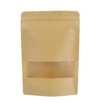 스탠드 소분 커피 봉투 크라프트 창 300g용 18x26cm, 1개