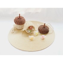 도토리가방 라탄바구니만들기 두돌아기킥보드 50일촬영사진 인테리어소품, 도토리라탄가방