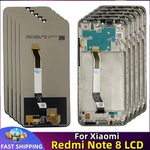 오리지널 샤오미 레드미 노트 8 Lcd 디스플레이 터치 스크린 디지타이저 어셈블리 교체 부품 프레임 도매 가격, 10 2 Note8 Blue Frame