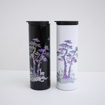 나빌레라 국산 스테인리스 자개텀블러(열매나무) 500ml 휴대용 물병, 화이트