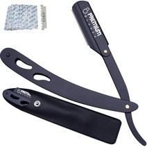 Black Petal Handle Barber Razor Razor for men Professional Changeable Half Blade Straight Edge Raz, 1
