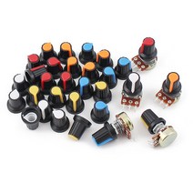 30pcs 6mm 전위차계 손잡이 인코더 스위치 캡 15x17mm 5 색 오렌지 옐로우 블루 화이트 x6pcs wh148 전위차계, 없음, 한개옵션0