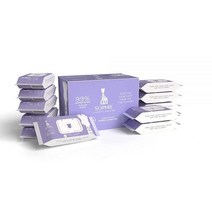 Sophie la Girafe Babycare 99% 워터 클렌징 & 모이스처라이징 아기 물티슈 100% 식물 기반 64개입 12개 케이스 무향