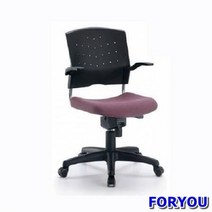 ForU45 사원용 회전의자 플러키 팔유 사출 쿠션 사출발 등받이의자 공부의자 바퀴의자, 블랙 그린