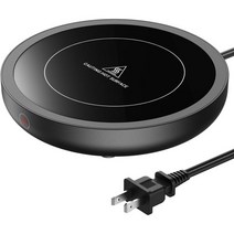 SWEETFULL 커피 머그 워머 책상용 36W 전기 컵 3온도 설정 고급 온도 조절 음료 우유 차 캔들 왁스 가열 플레이트 블랙 984398, Black