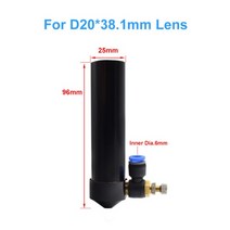 최신형 레이저 각인기 CO2 레이저 헤드 렌즈 튜브 + 공기 노즐 외경 25mm 렌즈 Dia.20 FL 50.8/63.5/101.6m, 04 38.1mm