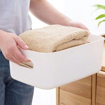 수건정리함 다용도 화장품 수납 바구니 의류 소품함 용품 플라스틱 리빙박스 대형 수납박스 창고 옷 멀티 수납함 미니 수납정리함 정리함 수납바스켓 옷장정리 옷정리함 수납정리 수납상자 좁은공간수납 정리바구니 플라스틱리빙박스 펜트리정리, 쿠쿠캣 2.베이지 중