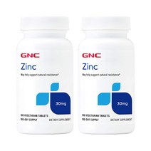 GNC 아연 30mg 100정 x2, 2병