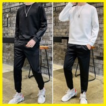 ★쭈니파파몰★ 무지 라운드넥 조거팬츠셋트 트레이닝복 추리닝 츄리닝 스트릿패션 남자 가을