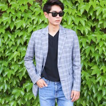 바젤 무료배송[BJ700]댄디한 체크 남성하객룩 린넨자켓