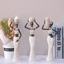 골드디자인 장식 소품 인디언 여인 인테리어 장식품 OET011 3P SET, 화이트