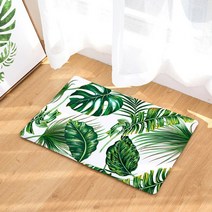 야자매트 엘리베이터보양 체크철판 식생매트 hongbo 현관 매트 팜 리프 플란넬 주방 욕실 미끄럼 방지 러그 홈 입구 바닥 카펫 도어 매트 장식, 14, 50x80cm