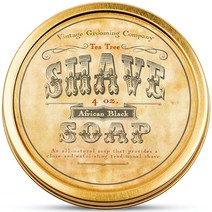 Shave Soap 티트리 프리쉐이브 소프트 칫솔모 - 천연 티트리 면도 비누 - 아프리칸 블랙 113.4g(4온스)
