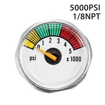 합금 5000 psi 미니 마이크로 Paintball 공기 CO2 탱크 압력 게이지 1/8NPT 스레드, 01 은, 01 은