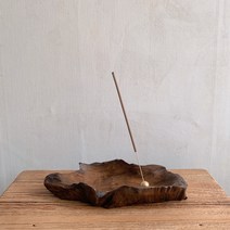 인센스 홀더 티크우드 뿌리 트레이