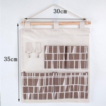 학생책장 주머니 포대 기숙사 장신구 가정용 벽걸이 수납가방 미니 사이즈 수납함 1962307878, 구매하면곧점착지덧붙이다4주머니커피스트라이프30x35c