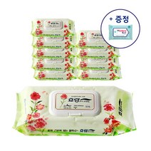 효랑 물티슈 엠보 캡형 60매입 빅사이즈 (20 x 30cm) / 손세정물티슈1팩증정, 10팩