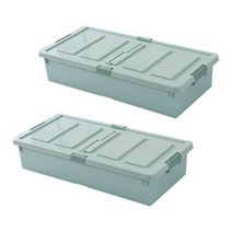 마이닝 언더베드 플라스틱 리빙박스 51L, 블루, 2개