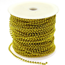퍼니스쿨 비드줄(40m~45m) 비즈끈 비즈 비드, 1롤, 금색원형(2mm)줄