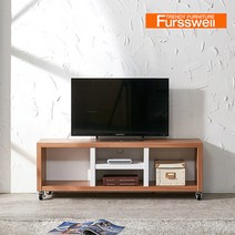 퍼스웰 이동식1200 바퀴형 거실장TV장 1단책장YB_025, 아카시아화이트