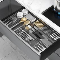 무타공마켓 모듈형 주방서랍 수저정리함 칸조절가능, 미디엄 와이드(15X41X5.2cm)