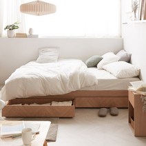 크라운퍼니쳐 헤링본 서랍침대 수납침대 SS Q