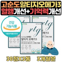 기억력 개선 GINKO 혈행개선 RTG 오메가3 2+1 3개월분 은행잎추출물 EPADHA 혈중 중성지방 낮추는법 도움 눈건강 영양제 식약처인증 기억력 혈행건강 혈액순환 도움 플라보놀배당체