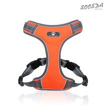수스다 강아지 하네스 X형 X핏 사이즈별 S M L XL 소형견 중형견 대형견 반려견 가슴줄, 오렌지 XL