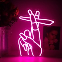 led전광판 제스처 네온 라이트 로그인 LED 맞춤 손 모양 침실 레크리에이션 게임 룸 파티 장식 야간 조명 USB, [01] Style 1, [01] 5w