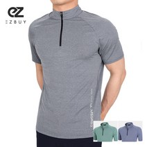 [이지바이] 써지쿨 남성 반팔 집업티셔츠_흡한속건으로 언제나 쾌적한 쿨티_빅사이즈 작업복 냉감티