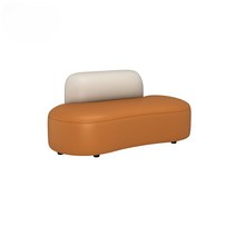 스타벅스 카페 소파 푹신한 2인용 가죽 등받이 매장 업소용 대기실 쇼파, 1.5m 더블옐로우쇼파