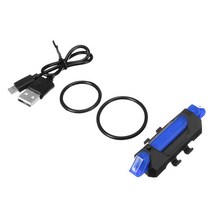 USB 충전식 방수 산악 자전거 램프 경고 사이클링 미등 LED 헤드 라이트 테일 전기 스쿠터103040, 파란