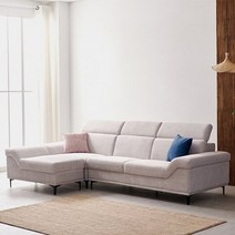 에넥스 [착불] 디어문2 아쿠아스웨이드 4인용 소파+팔걸이스툴, 라이트그레이/라이트그레이