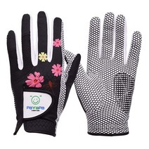 PaYaPa in NEW YORK GH 여성용 가죽 골프 장갑 한 쌍 (양손 꽃 프린트) 599187