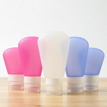 더시티오 5개묶음 여행용 실리콘 공병 샴푸 리필 튜브 3 size, 화이트 - 대 (5개묶음)