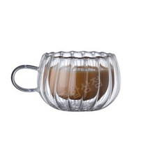 이중 유리 에스프레소샷 유리잔 카페라떼 이중 단열 찻잔 아인슈페너 손잡이컵, 101-200ml 손잡이유리컵, 1컵- 리플-180ml 에스프레소잔
