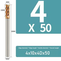 YIFINO 밀링 커터 합금 코팅 텅스텐 스틸 도구 Cnc 기계 HRC55 엔드밀 탑 키트 공작, 08 4x10x4Dx50_03 10PCS