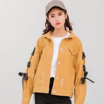 (당일발송) 가바바 여성 청자켓 리본이 포인트 데님자켓 G32684