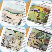 플라스틱 자석 자동 책갈피 수지인 명화 세트, 그랜마 모제스 10종 + 가츠시카 호쿠사이 5종