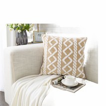 CNTCSM 북유럽 순색 쟈가드 쿠션 커버 심리스 거실 사각 털 쿠션 모델룸 소파 장식 쿠션, 카키 컬러 콤비네이션