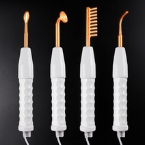 4in 1 고주파 전극 유리관 전기 요법 지팡이 뷰티 장치 스킨 케어 여드름 스팟 주름 제거제 살롱 홈, 미국 플러그 옐로우 라이트