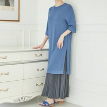 로렌 옆트임 시원한 여성 롱니트 빅사이즈